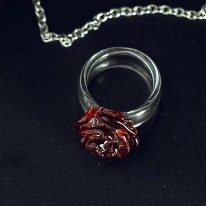 Каблучка "Троянда" (червоний кварц)